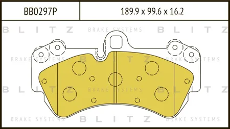 BLITZ BB0297P Колодки торм.передние VW Touareg 3.23.64.26.03.0TDi диск 17' 02>