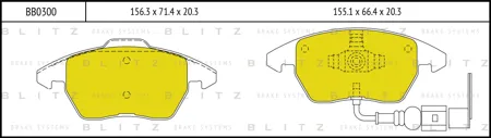 BLITZ BB0300 Колодки торм.передние Audi A3 диск 15''16'', VW Golf V 1.4-2.0TD диск 15'' 03>