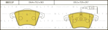 BLITZ BB0311P Колодки торм.передние VW T5 Multivan 2.03.21.9TDi2.5TDi 03> диски 16'