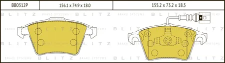 BLITZ BB0312P Колодки торм. VW Touareg 04- перед.