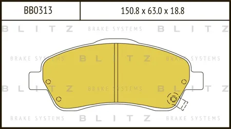 BLITZ BB0313 Колодки торм.передние Toyota Avensis 1.6i-2.4D4-D 03>