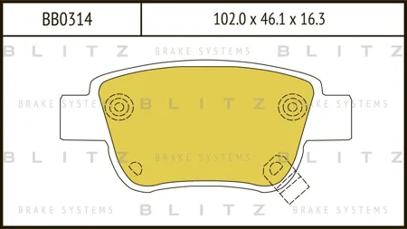 BLITZ BB0314 Колодки торм.задние Toyota Avensis 1.6i-2.4 D-4D 03>