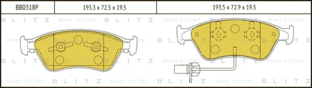 BLITZ BB0318P Колодки торм.передние Audi A8, VW Phaeton 3.0-4.26.0 02>