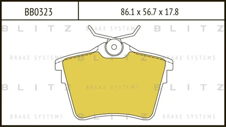 BLITZ BB0323 Колодки торм.задние Peugeot 407 1.6-3.01.6-2.2HDi 04>607 2.02.23.0 00>