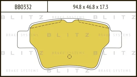 BLITZ BB0332 Колодки торм.задние Citroen C4, Peugeot 307 1.4-2.0HDi 16V 04>