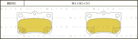 BLITZ BB0342 Колодки торм.задние Lexus GS 450h460IS 2.52.2D 05>