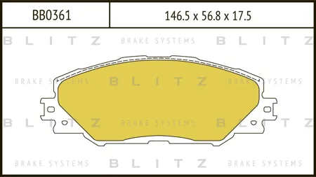 BLITZ BB0361 Колодки торм.передние Toyota RAV IV 2.0VVT-i2.2D-4D 06>