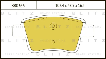 BLITZ BB0366 Колодки торм.задние Citroen C4 Picasso 1.82.0 16V1.6HDi2.0HDi 06>