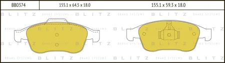 BLITZ BB0374 Колодки торм.передние  Renault  Megane  sedan  Coupe 08>
