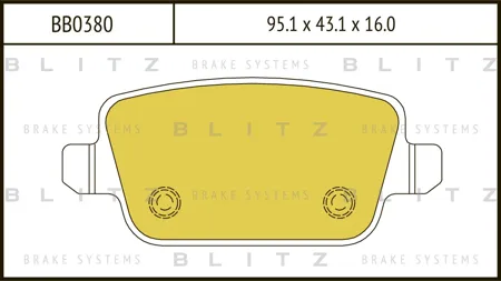 BLITZ BB0380 Колодки торм.задние Ford Mondeo IVKuga Galaxy 2.0-2.51.8TDCi 06>