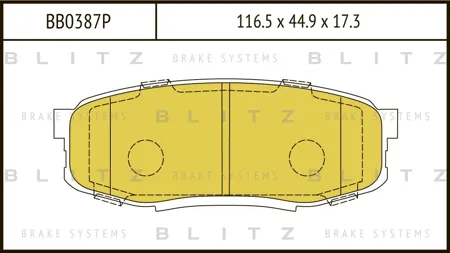 BLITZ BB0387P Колодки торм.задние Toyota Land Cruiser 4.74.5D V8 08>