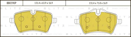 BLITZ BB0390P Колодки торм.передние с антискрипер. пластинами BMW Mini Cooper 1.6iD 06>