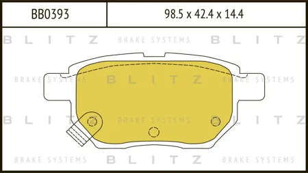 BLITZ BB0393 Колодки торм.задние Toyota AurisYaris 1.0VVT-i -2.2D 06>