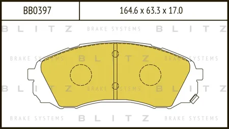 BLITZ BB0397 Колодки торм.передние Kia Carnival 2.7i V62.9CRDi 06>