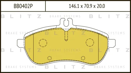 BLITZ BB0402P Колодки торм.передние Mercedes W204 1.8-2.3 07>
