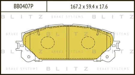 BLITZ BB0407P Колодки торм.передние Lexus RX Highlander 3.54.5h 09>