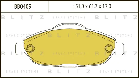 BLITZ BB0409 Колодки торм.передние Peugeot 3081.41.6 07>