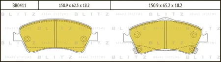 BLITZ BB0411 Колодки торм.передние Toyota Auris Corolla 1.6VVT-I2.2D-4D 07>