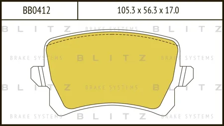 BLITZ BB0412 Колодки торм.задние VW Passat , Tiguan 08.05=>