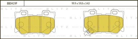 BLITZ BB0419P Колодки торм.задние Infiniti FX35 03>FX50G37 08>, Nissan 370Z 09>