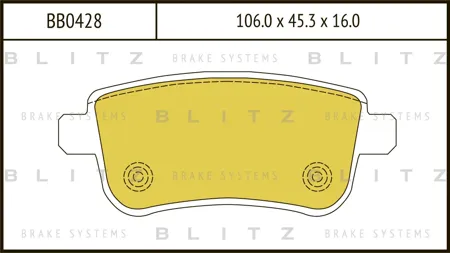 BLITZ BB0428 Колодки торм.задние Renault Megane sedan Coupe 08>