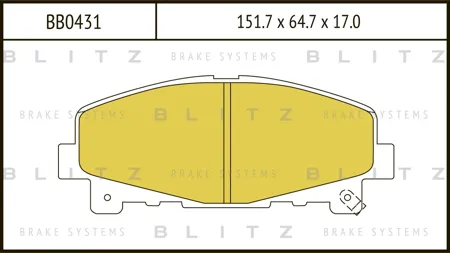 BLITZ BB0431 Колодки торм.передние Honda Accord 08>