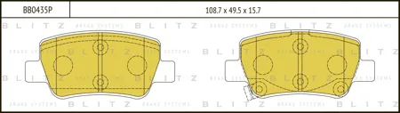BLITZ BB0435P Колодки торм.задние с антискрип.пер. пластинами Toyota Avensis 1.6-2.02.0D2.2D 08>
