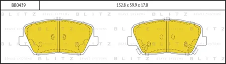 BLITZ BB0439 Колодки тормозные HYUNDAI/KIA SOLARIS/ELANTRA/CEED/RIO 12- перед.