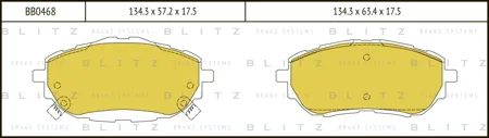 BLITZ BB0468 Колодки торм.передние с антискрип. пластинами Toyota Corolla Auris 1.3-1.81.4D 12>