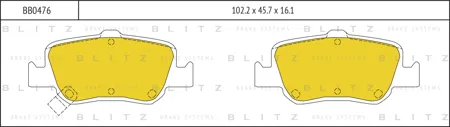 BLITZ BB0476 Колодки торм. Toyota AURIS 1.33-2.2 07- (Великобритания) задние