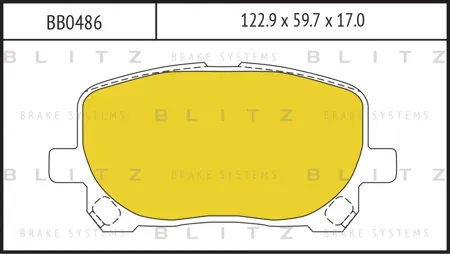 BLITZ BB0486 колодки дисковые передние Toyota Avensis Verso 2.0VVT-i/2.0D4-D 01>