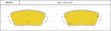 BLITZ BB0499 Колодки торм. Kia Picanto 11- передние