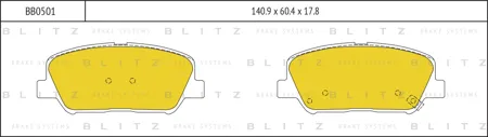BLITZ BB0501 Колодки торм. Hyundai i30 Elantra 11- Ceed R16 12- передние