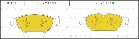 BLITZ BB0518 Колодки торм. Audi A6 11-18A8 3.0-4.2 (1LL) 09- передние