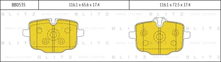 BLITZ BB0535 Колодки торм.задние BMW 5 F10,F11 3.0-4.4 10-