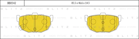 BLITZ BB0542 Колодки торм. Hyundai Elantra 00-LANTRA 90-00 Kia Cerato 04- задние