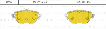 BLITZ BB0546 Колодки торм.задние Peugeot 308 (2014>)