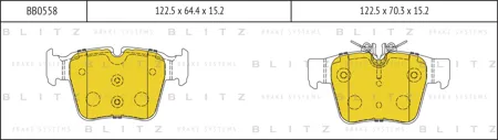 BLITZ BB0558 Колодки торм.задние Mercedes C-Class (W205,S205)E-Class (W213,S213)GLC-Class (X253) 15->