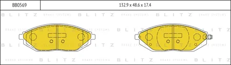 BLITZ BB0569 колодки дисковые передние Daewoo Lanos/Matiz,Chevrolet Spark 0.8-1.5i 98>