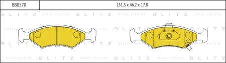 BLITZ BB0570 Колодки торм. Kia SEPHIASHUMA 1.5-1.8 95- передние