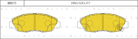 BLITZ BB0573 Колодки торм.передние Honda Accord Prelude 93-98, .