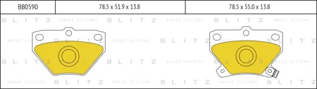 BLITZ BB0590 Колодки торм. Toyota Celica 99- Corolla 00-PRIUS 1.5 00-YARIS 99- задние