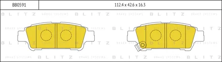 BLITZ BB0591 Колодки торм. Toyota Avensis Verso 2.0 01- Previa 2.0-2.4 00- задние