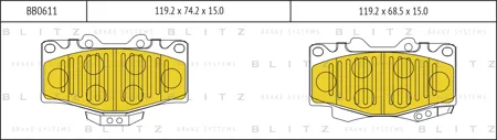 BLITZ BB0611 Колодки торм. Toyota Land Cruiser 7080904 Runner 87- передние