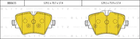 BLITZ BB0633 Колодки торм.передние BMW 2X1 (F45F46F48), MINI (F54) 1.5-2.0 14->
