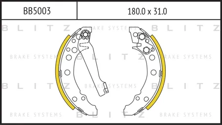 BLITZ BB5003 Колодки торм.барабанные Audi 80A2VW G1G2G3 Lupo Passat Polo 75-05