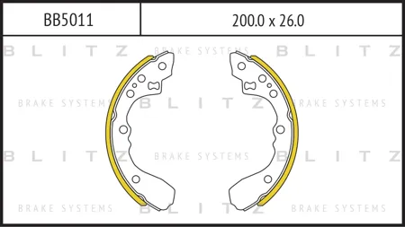 BLITZ BB5011 Колодки торм.барабанные Kia Rio 1.31.5 00-02 (d=200mm)