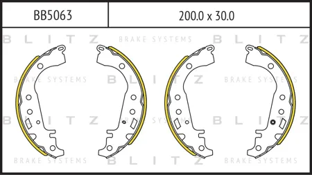BLITZ BB5063 Колодки торм.барабанные Toyota YARIS 1.0-1.4 99-IQ 09- (Японская сборка)