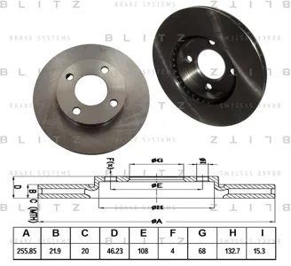 BLITZ BS0101 Диск тормозной Audi 8090100 86- перед. вент.