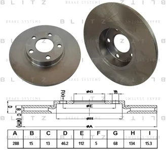 BLITZ BS0128 Диск тормозной Audi 100A4A6 90- перед.
